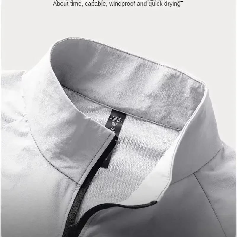 Men's Waterproof Casual Sportswear Set Tight Fitting Trendy Gym Running Clothes for Spring Summer Morning Jogging