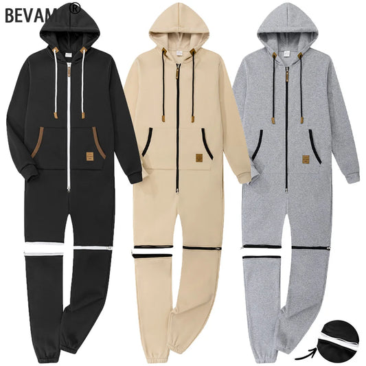 2025 New Men's Sportswear Jumpsuit Autumn Casual Hooded Sweatshirt and Pants 2-in-1 Sets Outdoor Gym Sports Jogging Men Clothing