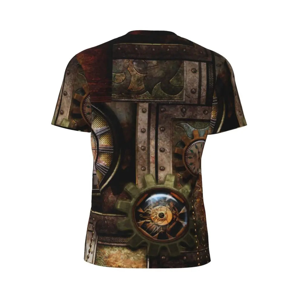 Gym T Shirt For Men Steampunk Design T-Shirts Fashion Wonderful Clockwork Vintage Summer Tees O Neck Streetwear Design Tops