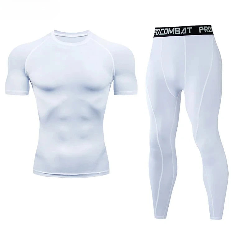 Men's compression sportswear GYM tight fitting sports suit exercise jogging MMA fitness sports suit