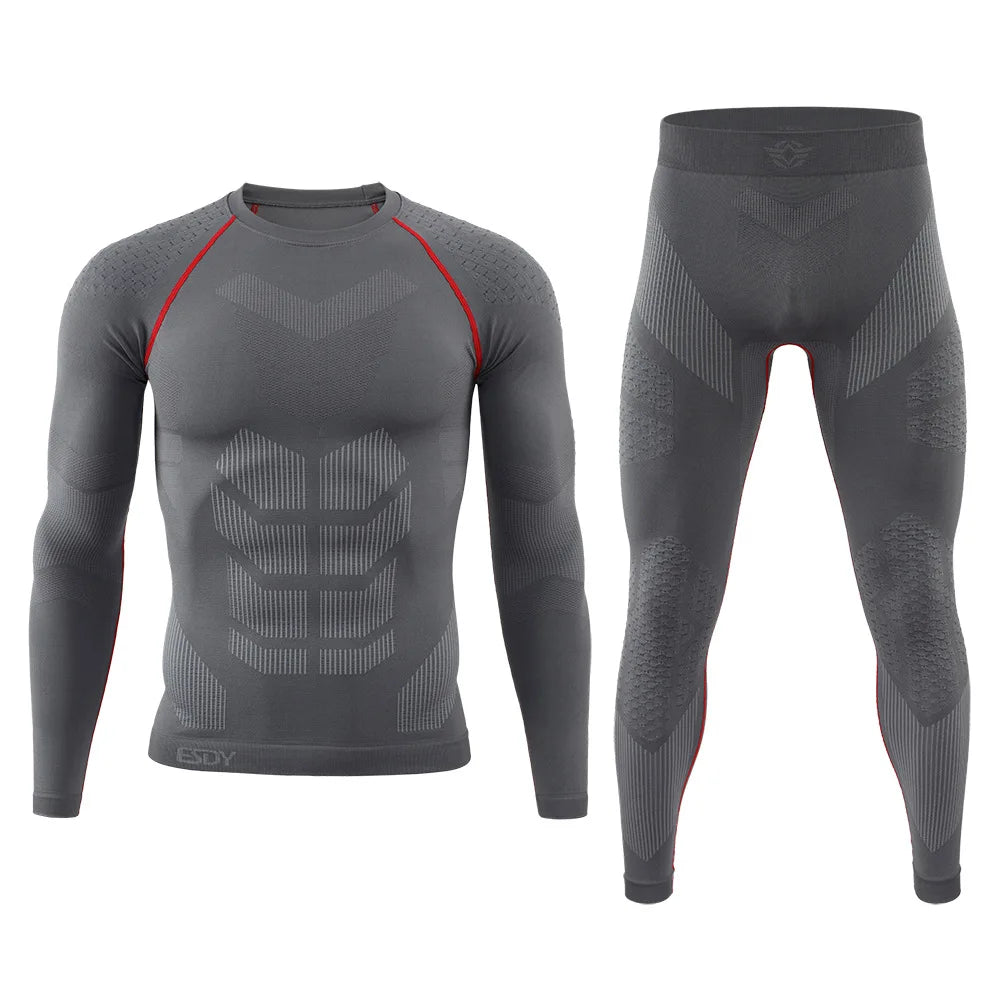 Men'S Outdoor Sports Thermal Underwear Sports Suit Training Fitness Clothing Men'S Fitness T-Shirt Quick-Drying Tops And Pants