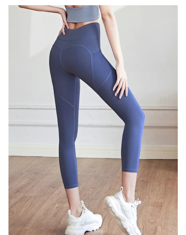 High Waist Jogger Mesh Side Pocket Fitness Gym Legging Sport Outfit for Woman Yoga Wear Tight Gym Workout Running Bike Clothing