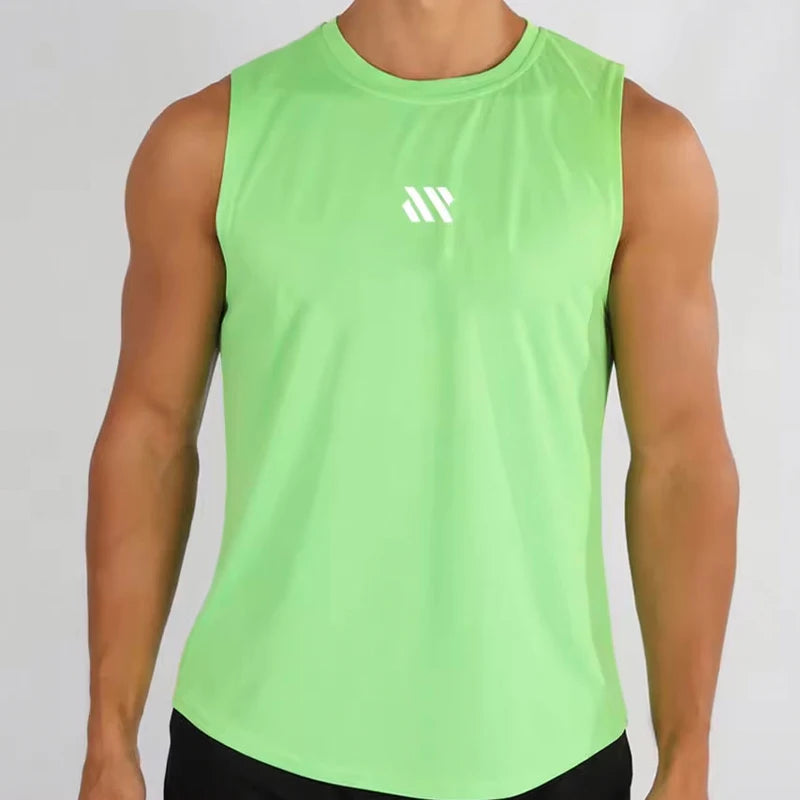 2025 Summer  Men's Sleeveless Fitness Vest New Running Gym Sportswear Printed Men's Clothing for Fitness And Running