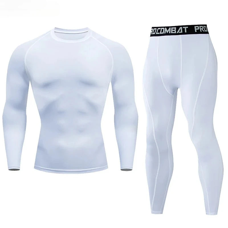 Men's compression sportswear GYM tight fitting sports suit exercise jogging MMA fitness sports suit