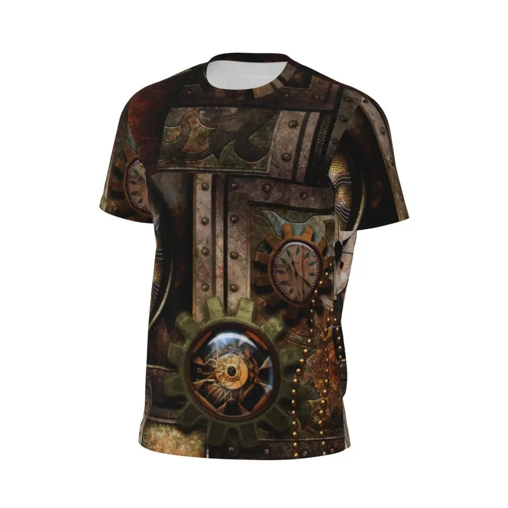 Gym T Shirt For Men Steampunk Design T-Shirts Fashion Wonderful Clockwork Vintage Summer Tees O Neck Streetwear Design Tops