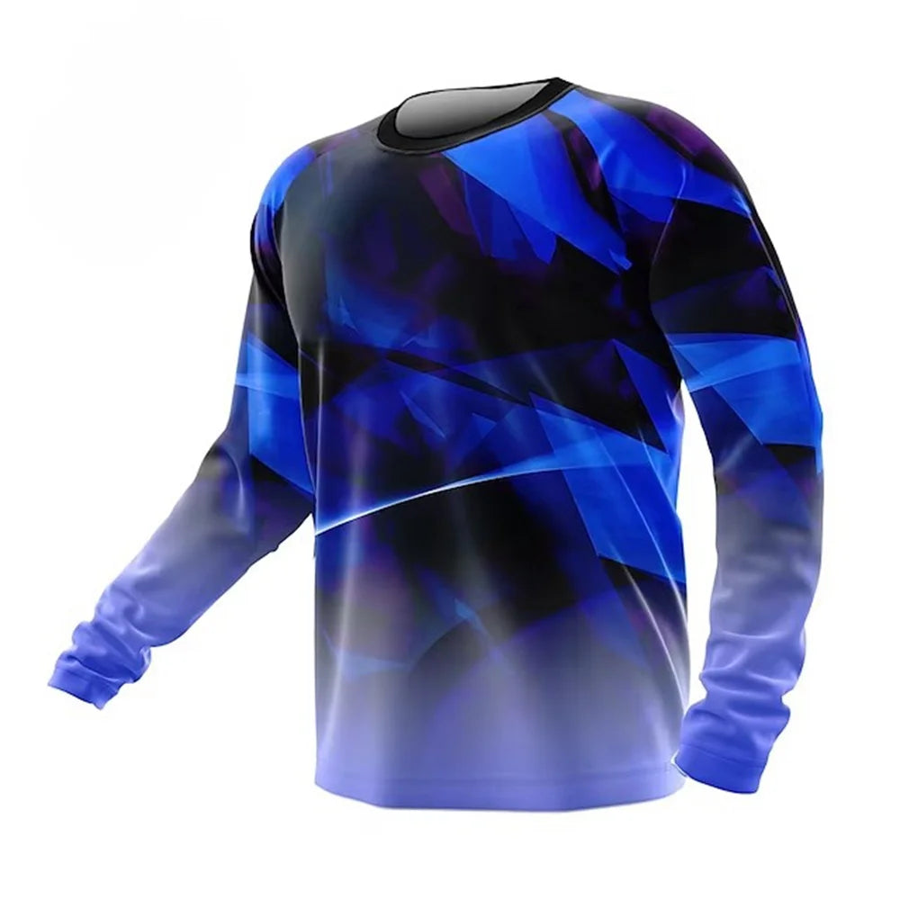 Men's Clothing Cool 3D Geometric Print Fashion Sports O-Neck Graphic T Shirts Tops Harajuku Running Long Sleeve Gym Men Clothing