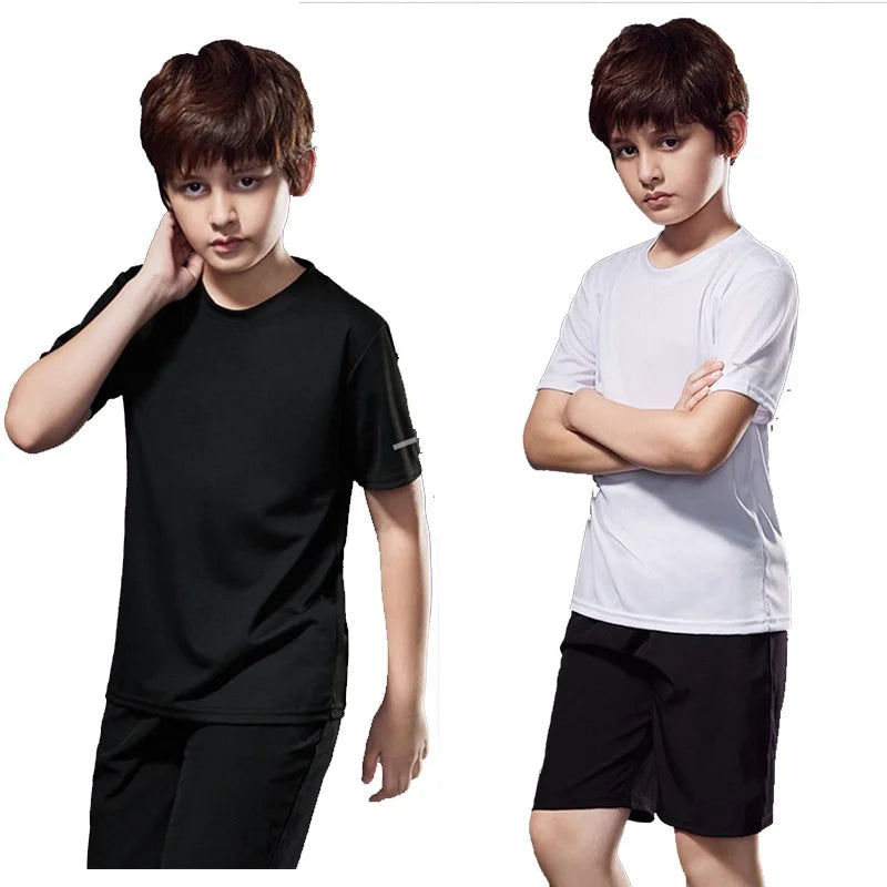 Children's Sportswear 2025 Summer Running Sportswear Boys Quick Dry Two-Piece Set Gym Clothing Fitness Suits With Shorts
