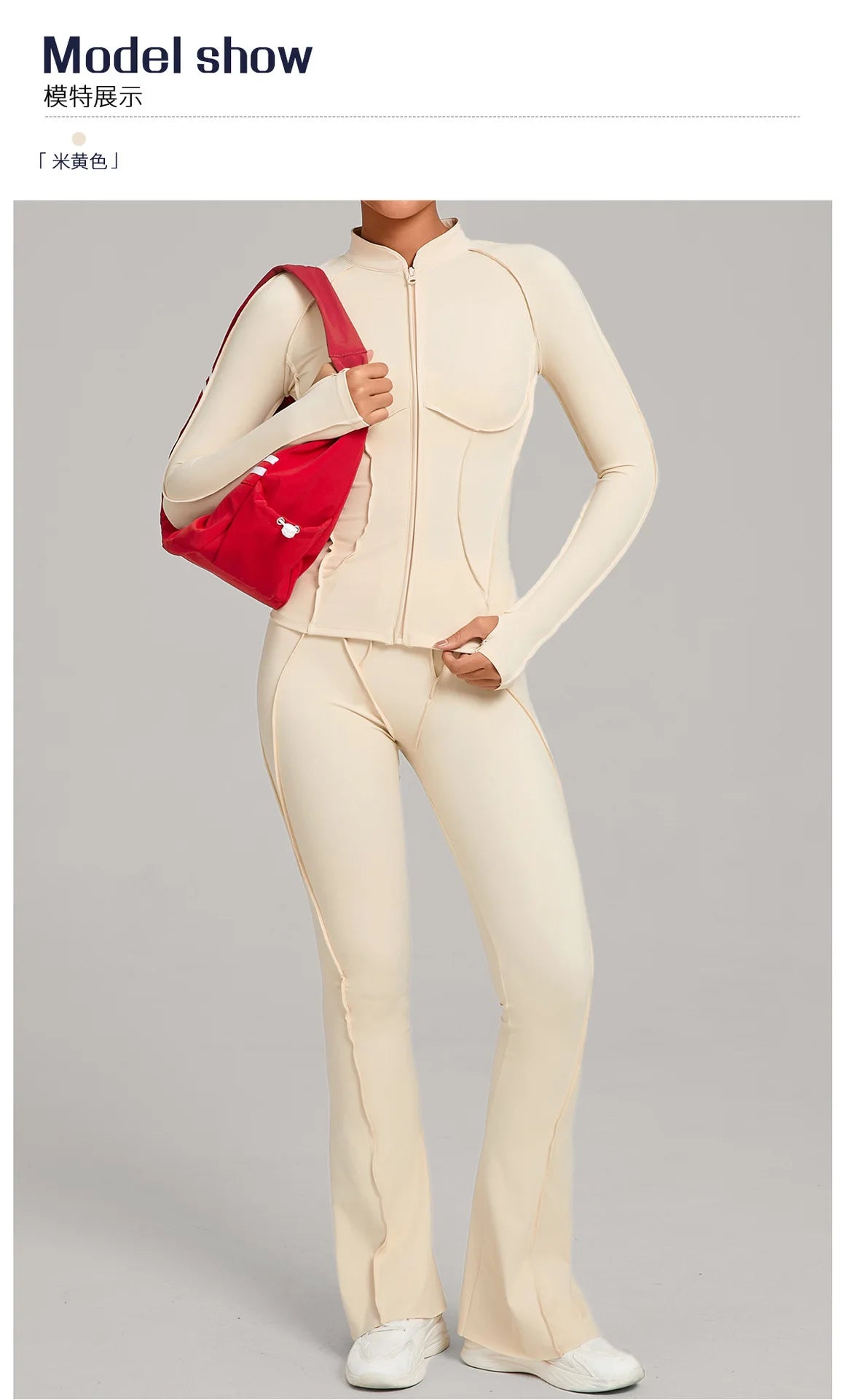 Gym Yoga Outfit for Women Autumn Winter Zipper Long Sleeve Fitness Suit Daily Casual Running Fitness Sportswear Two-Piece Sets