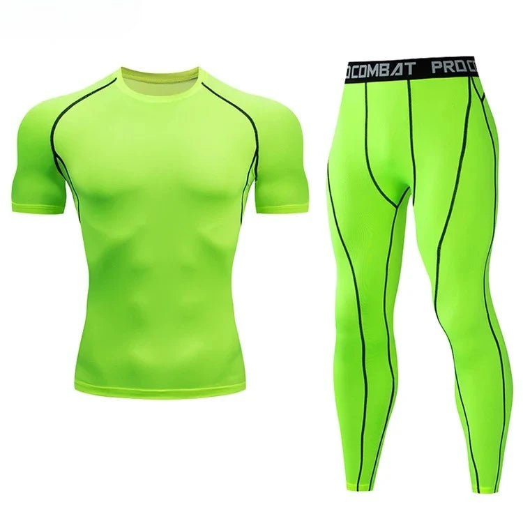 Men's compression sportswear GYM tight fitting sports suit exercise jogging MMA fitness sports suit