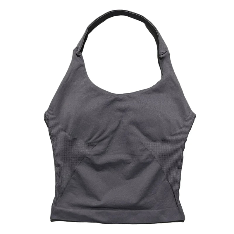 Woman  Yoga Clothing Backless Tank Tops Gym Vest  Push Up Sport Bras Running Vest Workout Tops Activewear Exercise Fitness