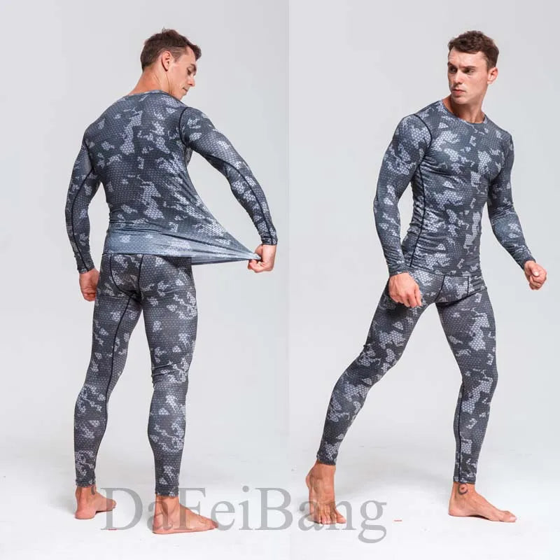 Men's Compression Sport Suits Gym Tights Training Clothes Workout Jogging Set Running Rashguard Tracksuit Sportswear For Men