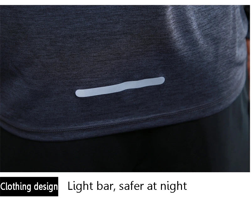 Men Elastic Running Tops Breathable Long Sleeve Gym t Shirt Male Casual Hooded t-Shirts Quick Dry Fitness Shirts Man Clothing