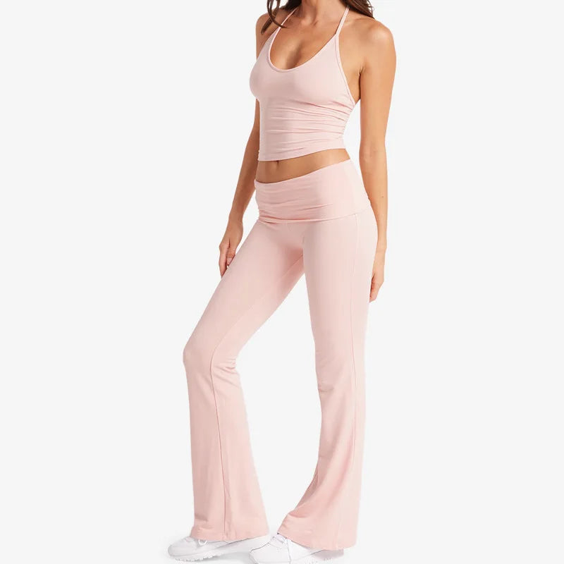 2 Pieces Yoga Set Gym Set Workout Clothes for Women High Waist bell-bottoms Sports Bra Suit Female Clothing Women Tracksuit vest