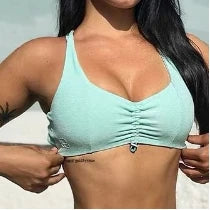 Women Workout Clothing Gym Wear Crop Top Sports Bras V-back Yoga Pants Training Tights