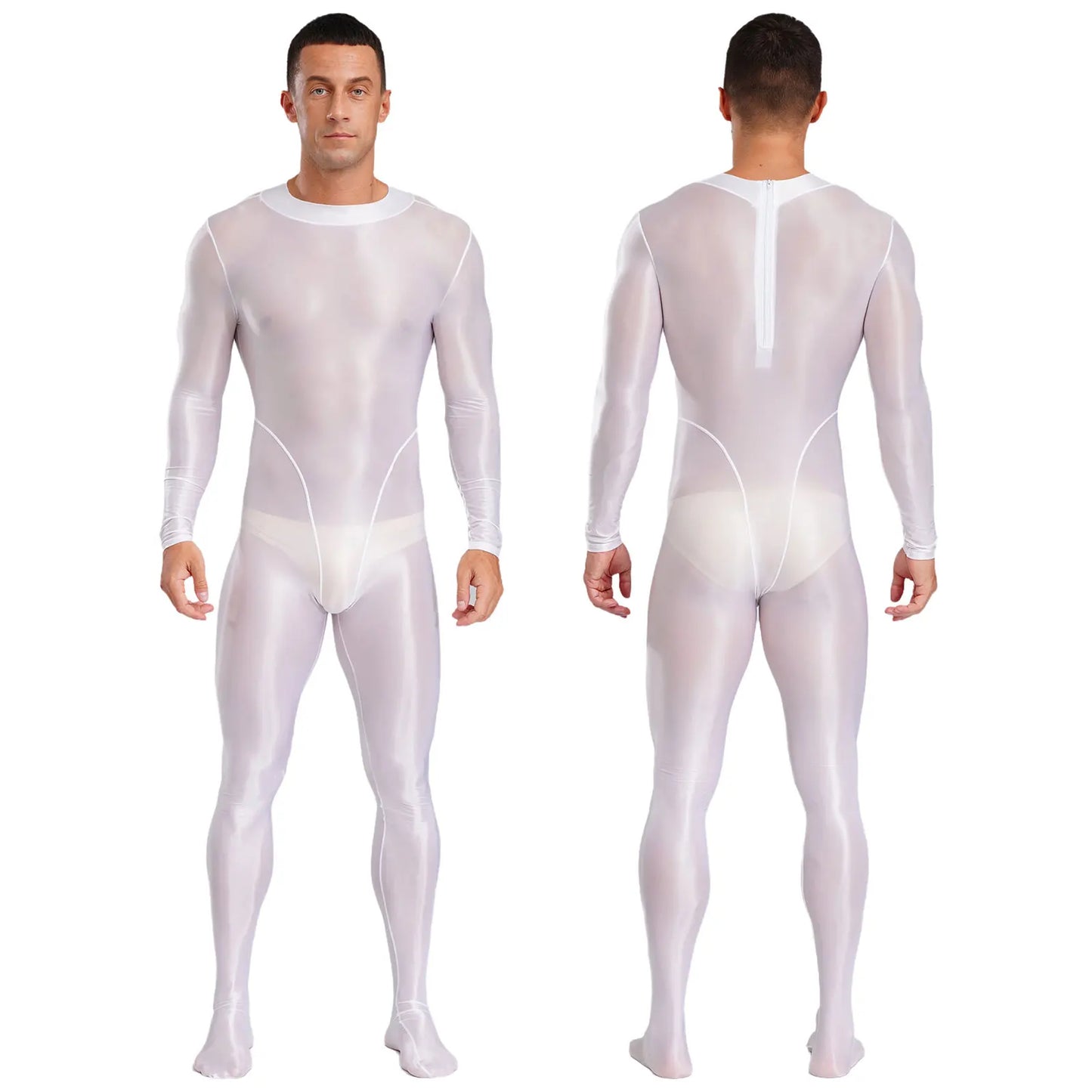 Gymnastics Wrestling Slim Fit Sport Jumpsuits Men Ling Sleeve Footed Body Legging Breathable Workout Gym Costumes Accessory