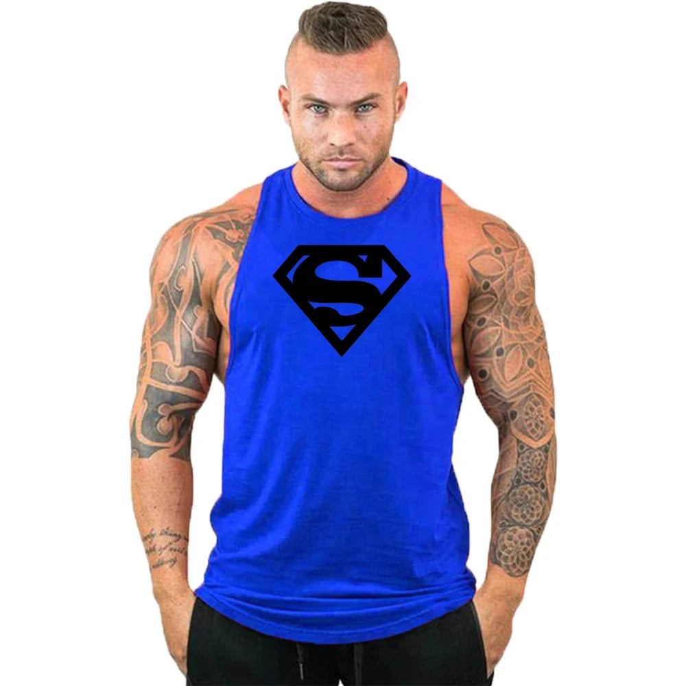 Men's Clothing Bodybuilding and Fitness Stringer Singlets Tank Top Vest Sleeveless Sweatshirt Workout Shirt Undershirt Gym Gyms