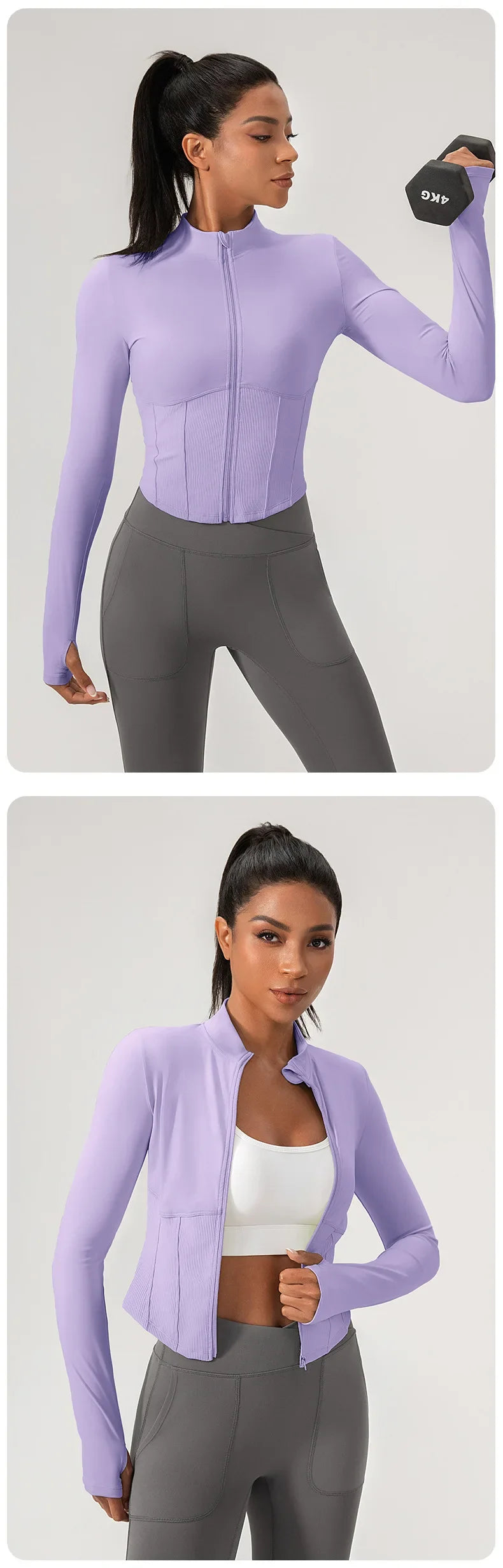 Yoga Suit Women Gym Set Long Sleeve Zipper Sport Women Tracksuit Running Workout Sportswear Female Sports Shirt Slim Fit