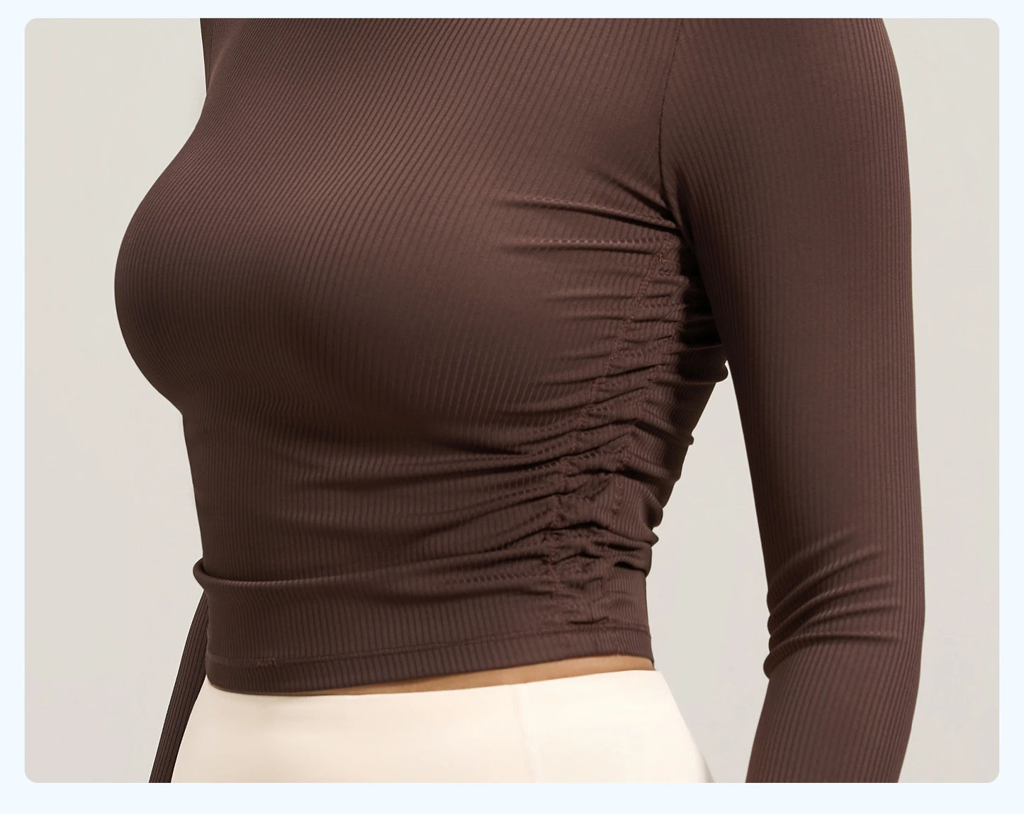 Yoga Top Women Pleated Gym Sports Shirts Breathable Slim Long Sleeve Yoga Wear Pilates Shirt High Elastic Workout Fitness Top