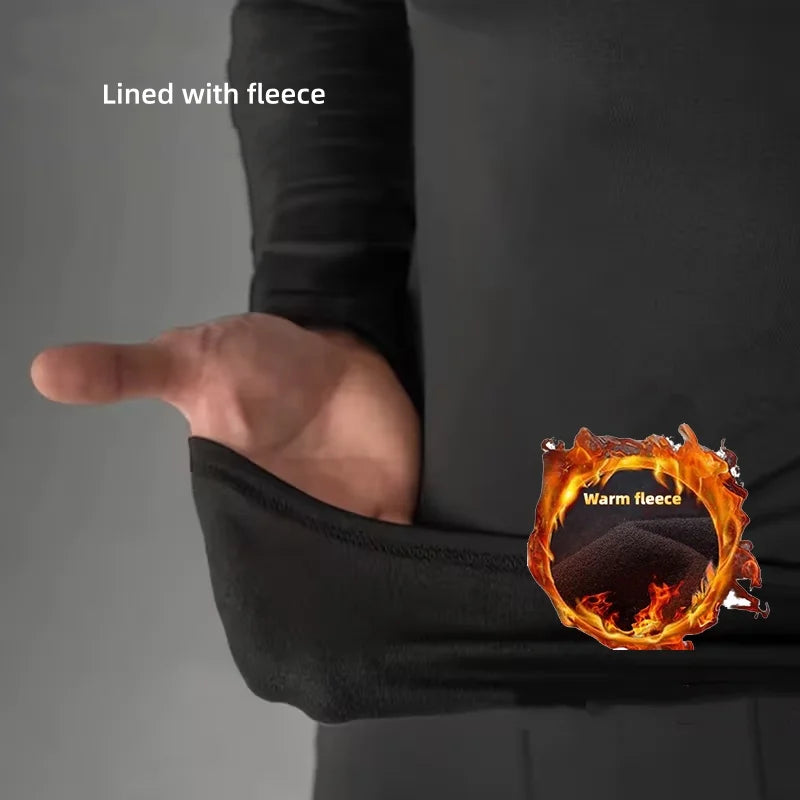 5-Piece Gym Clothing Winter Thermal Bodybuilding Top Men's Jogging Compression Running T Shirt Fitness camisetas de hombre