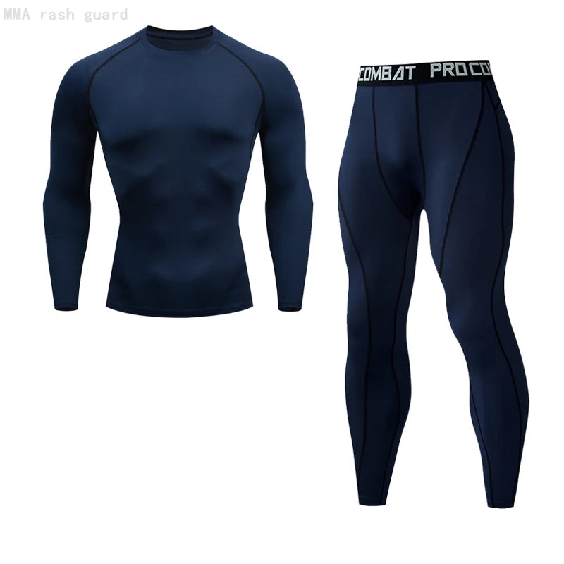 Men's Compression Sportswear Suits Gym Tights Training Clothes Workout Jogging Sports Set Running Rashguard Tracksuit For Men