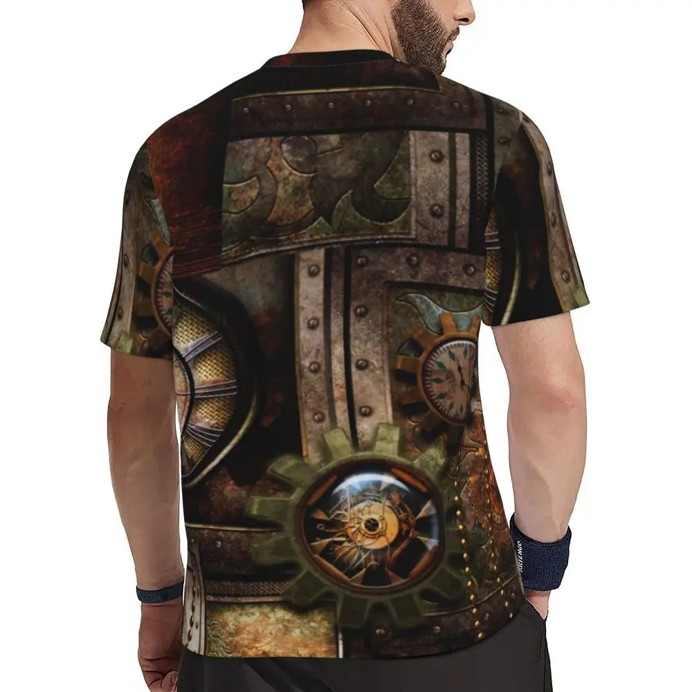 Gym T Shirt For Men Steampunk Design T-Shirts Fashion Wonderful Clockwork Vintage Summer Tees O Neck Streetwear Design Tops