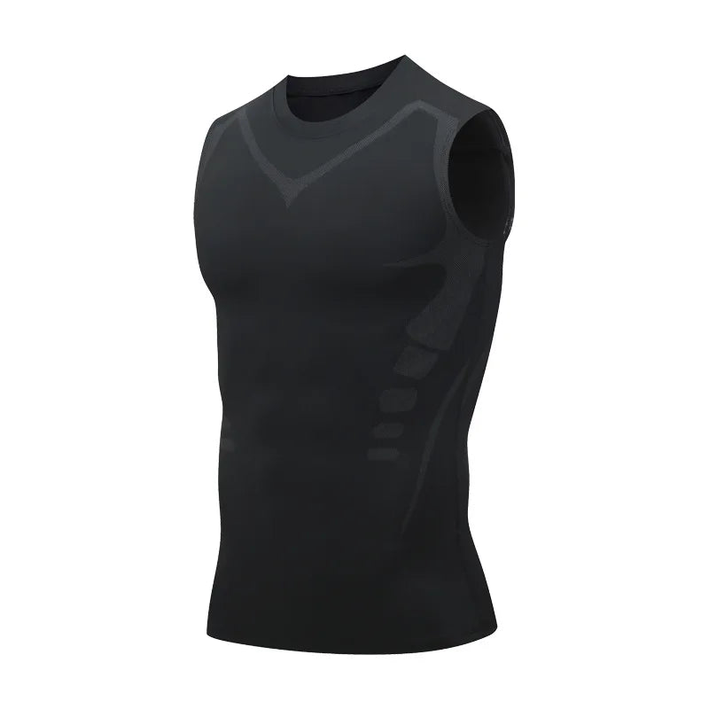 Men's Fitness Clothing Short Sleeve Sleeveless Tight Shirt Running Basketball Training Top Gym Vest Style Lightweight