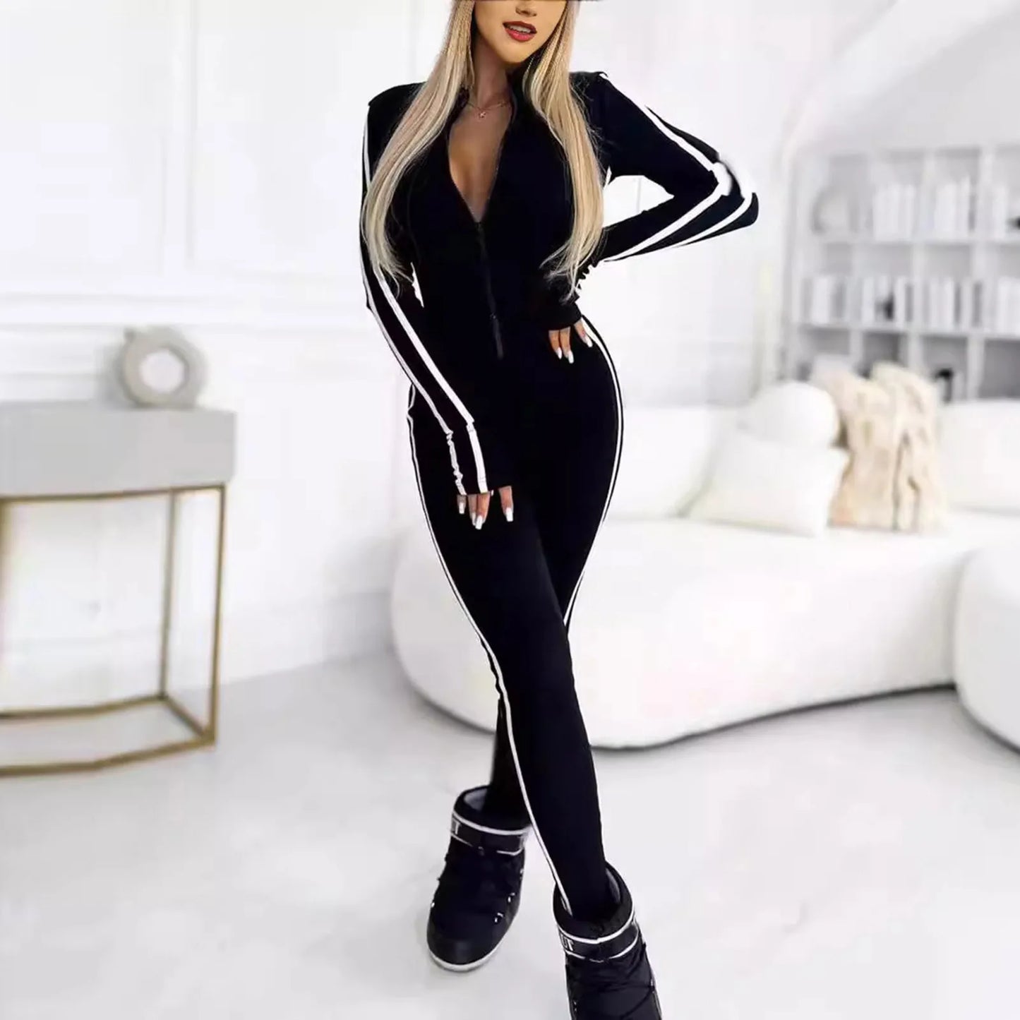 Yoga Set Women's Jumpsuits One-Piece Suit Zipper Short Sleeve Gym Push Up Workout Clothes Fitness Bodysuit Sportswear Tracksuit