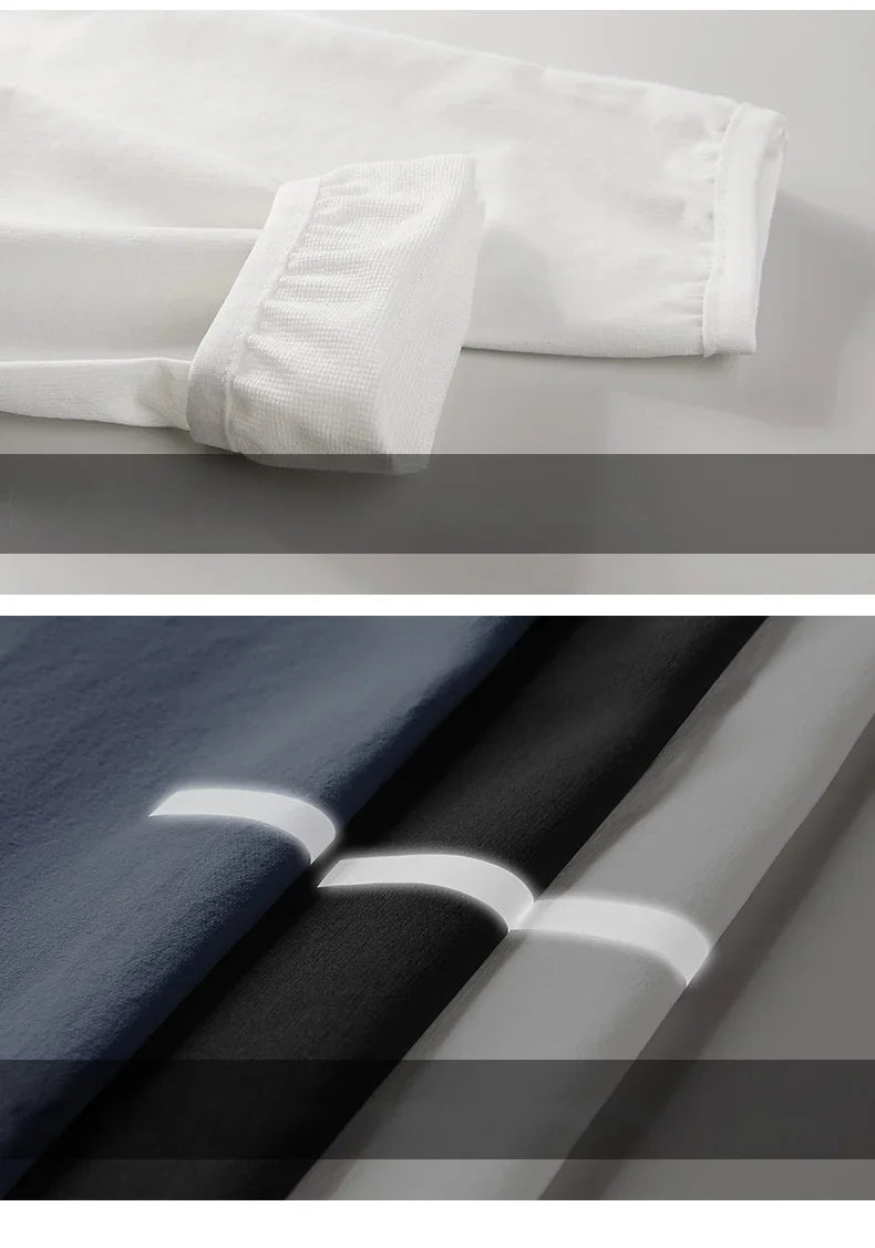 Men's Waterproof Casual Sportswear Set Tight Fitting Trendy Gym Running Clothes for Spring Summer Morning Jogging