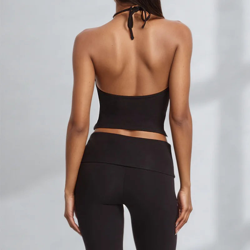 2 Pieces Yoga Set Gym Set Workout Clothes for Women High Waist bell-bottoms Sports Bra Suit Female Clothing Women Tracksuit vest