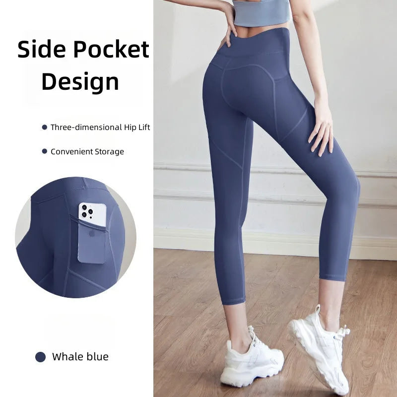 High Waist Jogger Mesh Side Pocket Fitness Gym Legging Sport Outfit for Woman Yoga Wear Tight Gym Workout Running Bike Clothing
