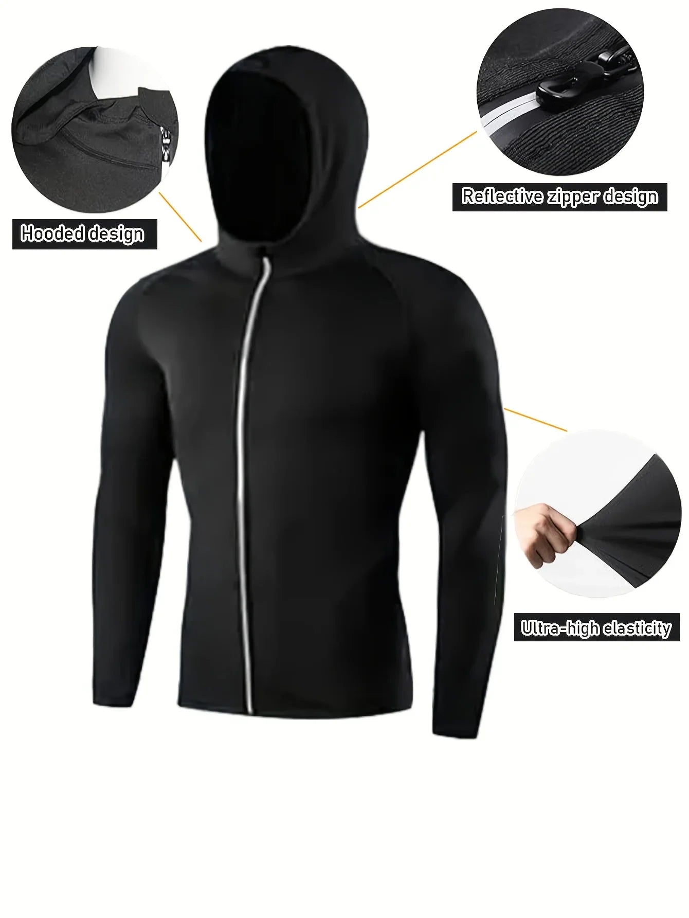 Men's running suit, long sleeve top + long pants + shorts, comfortable fit light, autumn training outdoor exercise clothing