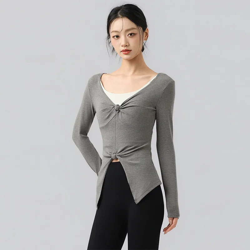 Yoga Clothes for Women Long-sleeved Shirts Gym Tight Running Training Pilates Fitness Clothes Slimming Sports Yoga Tops Clothing