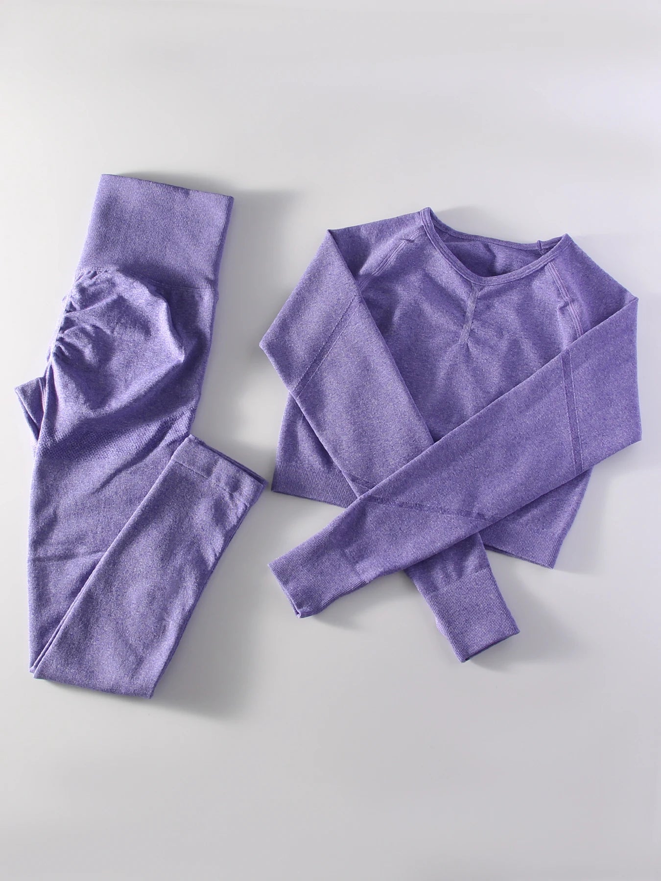 Women's 2 Piece Seamless Yoga Sportswear Set Gym Wear Fitness Wear Short Long Sleeve Top High Waist Leggings Fitness Sportswear