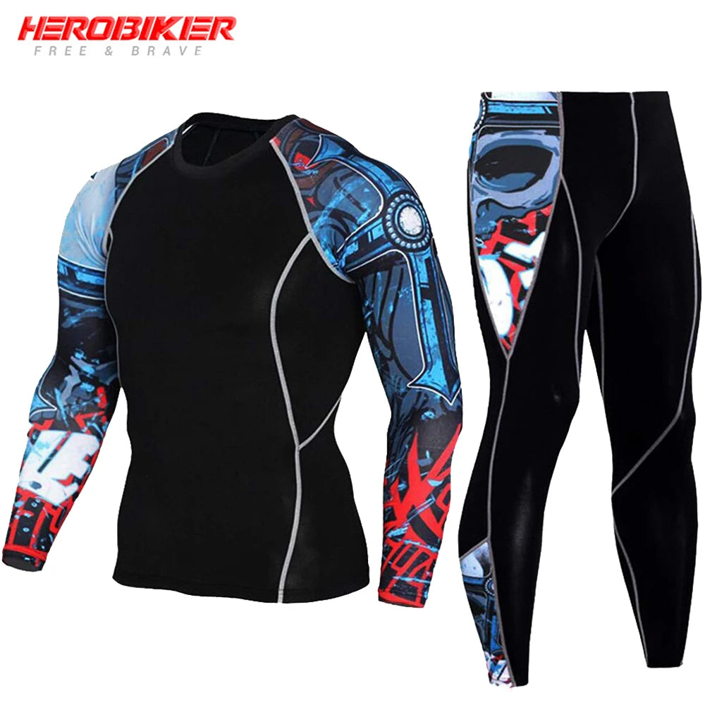 Men's Compression Sportswear Suits Gym Tights Training Clothes Workout Jogging Sports Set Running Rashguard Tracksuit For Men