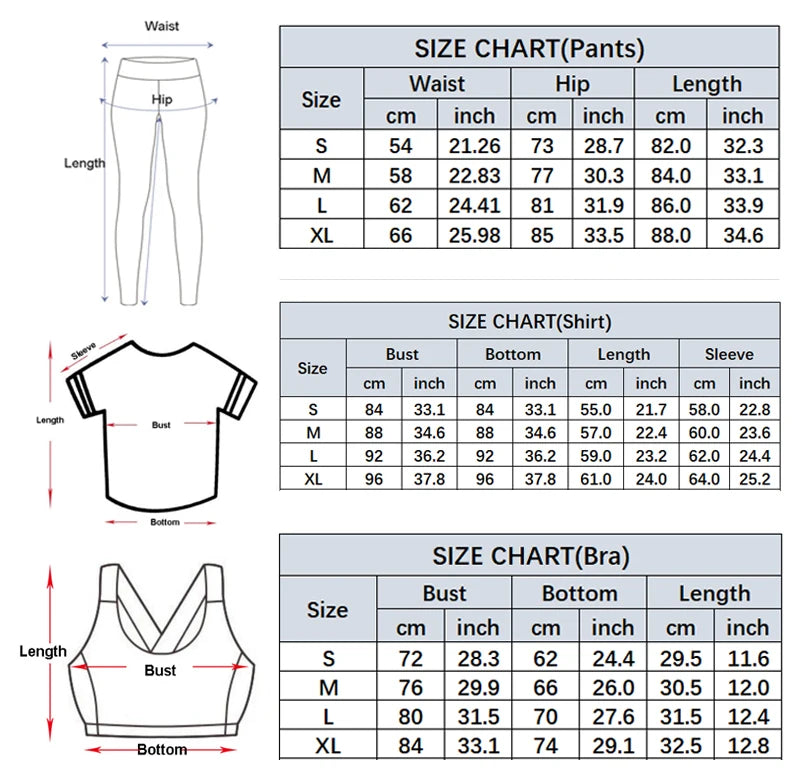 3Pcs Fitness Yoga Set Women Workout Athletic Clothing Long Sleeve Shirt Gym Bras High Waist Leggings Tights-Fitting Sportswear