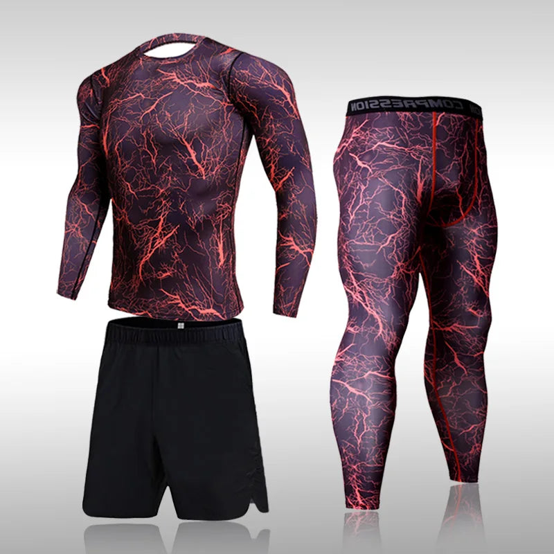 Men's Compression Sport Suits Gym Tights Training Clothes Workout Jogging Set Running Rashguard Tracksuit Sportswear For Men