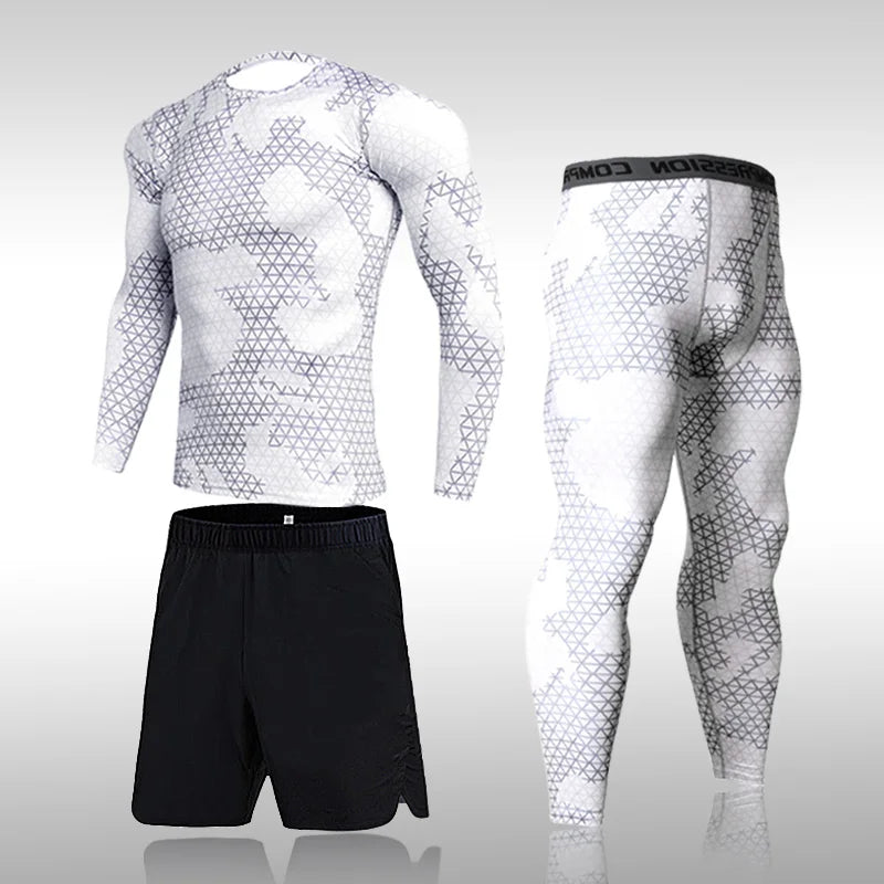 Men's Compression Sport Suits Gym Tights Training Clothes Workout Jogging Set Running Rashguard Tracksuit Sportswear For Men