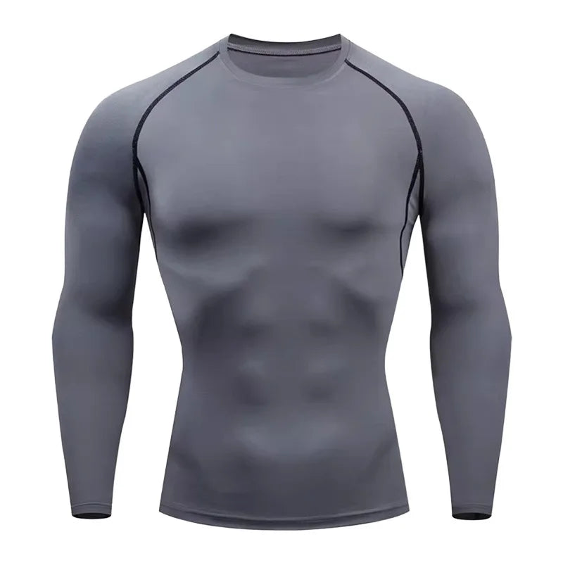 Men's Sports Top Quick Dry Compression Sportswear Second Skin Gym Workout  Jogging sport Long Sleeve Fitness T-Shirt Men