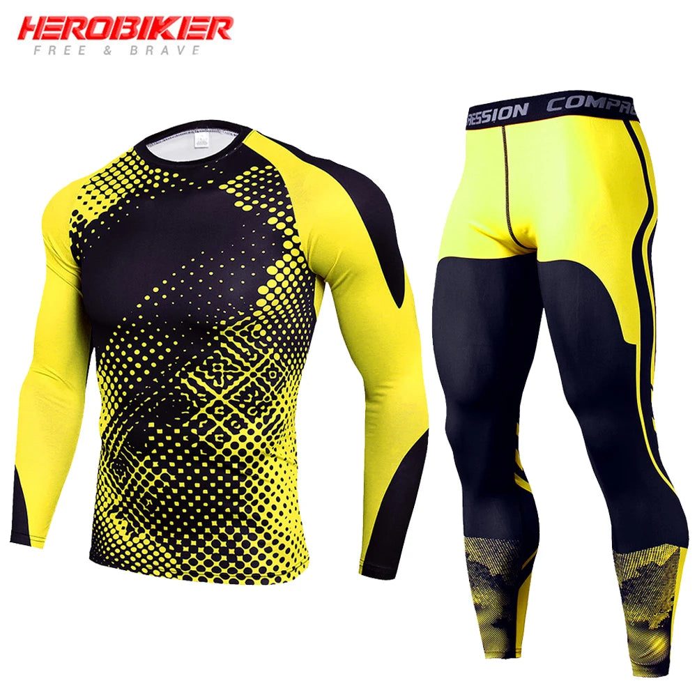 Men's Compression Sportswear Suits Gym Tights Training Clothes Workout Jogging Sports Set Running Rashguard Tracksuit For Men