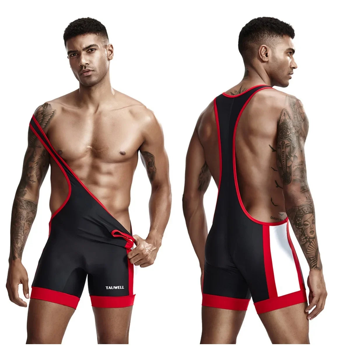 Gym Workout Mens Undershirts Bodysuit Wrestling Singlet Fitness Workout Running Vest Bodywear Underwear Bodybuilding Jumpsuit