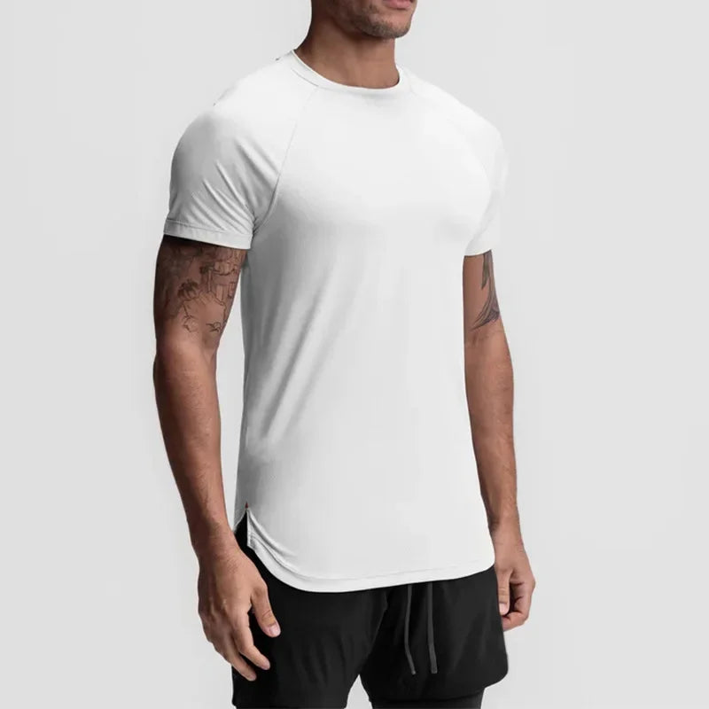 Gym Mens Summer Casual Skinny Compression T-Shirt Short Sleeve Tee Man Fitness Quick Dry Sport Sweatshirt Tops Workouts Clothing