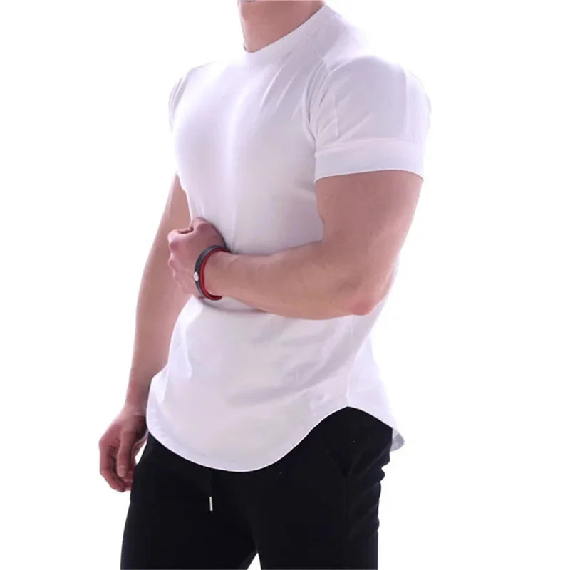 2024 Summer Sports t shirt Men Gyms Short sleeve Fitness T-shirt Male quick-dry Workout Outdoor tight Tees Tops Men sportswear