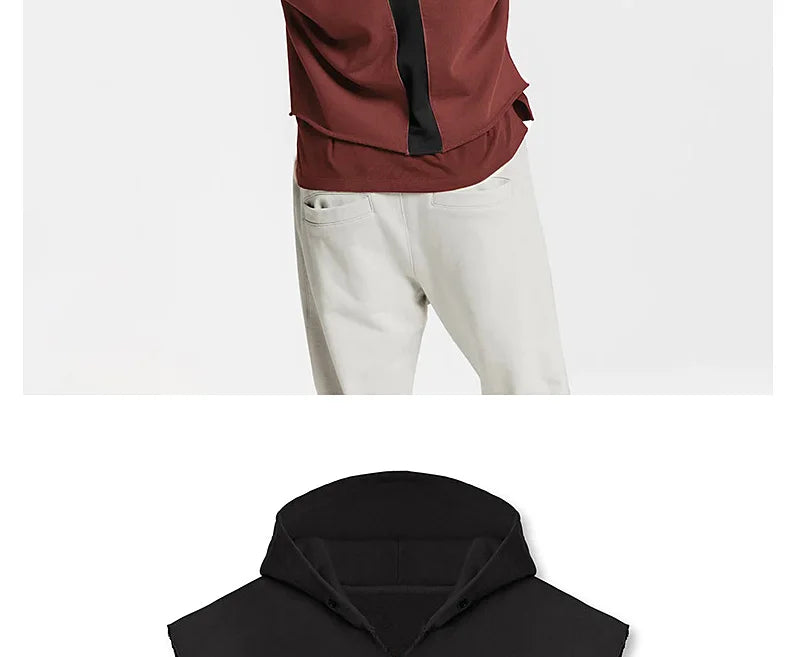 Mens Brand Gyms Clothing Bodybuilding Hooded Tank Top Cotton Sleeveless Vest Sweatshirt Fitness Workout Sportswear Tops Male