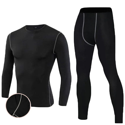 Men's Long-sleeved Thermal Underwear Man Compression Sportswear Suit GYM Tight Sports Quick-drying Sets Workout Jogging Clothing