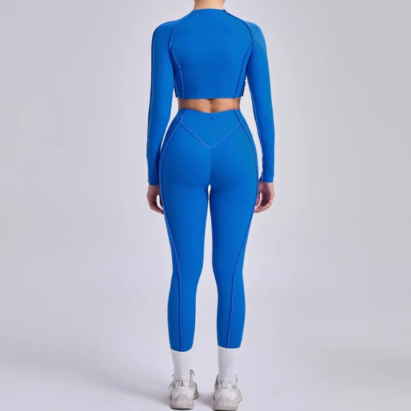 Seamless Yoga Sets Sports Fitness Peach Hip High Waist Tight Pleated Breathable Running Workout Clothing Gym Yoga Suit for Women