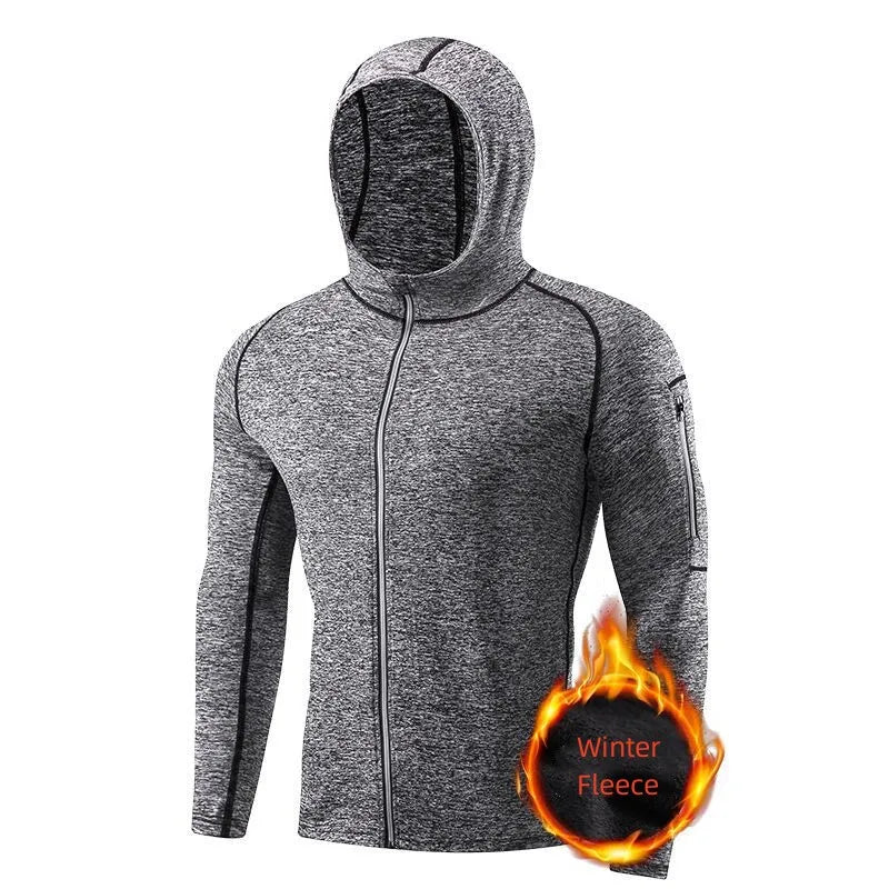 Men's Fitness Sportswear Winter Running Jacket Tight Wear Sport Top Coat Gym Clothing Sweatshirt Training Running Jersey Outfits