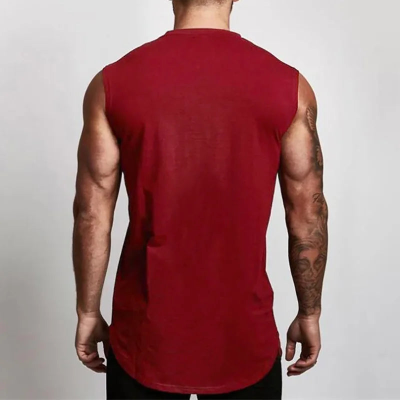 Mens Cotton Vests Gym Workout Sleeveless T Shirts Bodybuilding Muscle Clothing Fitness Sportwear Workout Muscle Tank Tops