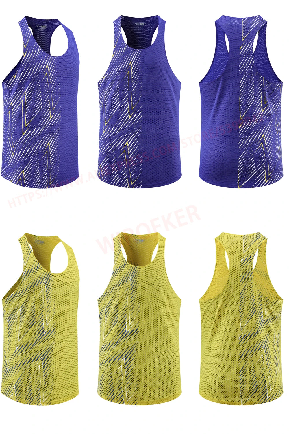 Men Casual Sport Vests Quick Dry Breathable Fitness Running Gym Sleeveless Mesh Workout Vests Prints Bodybuilding Muscle Singlet