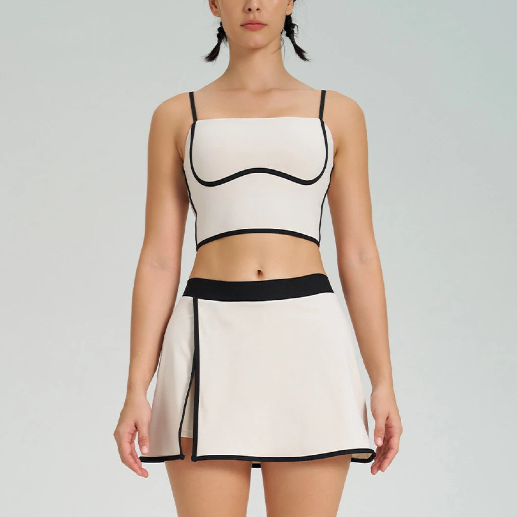 Women Gym Sports Sets Bra with Pad and Shorts Skirts Gym Biker Outdoor Training Good Elastic Athletic Yoga Vets Tights Suits