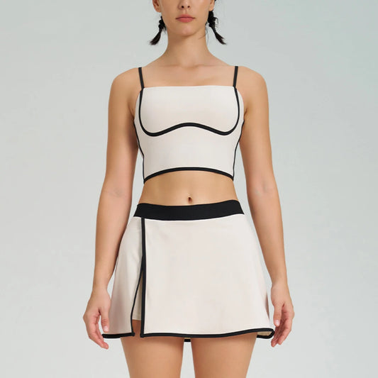 Women Gym Sports Sets Bra with Pad and Shorts Skirts Gym Biker Outdoor Training Good Elastic Athletic Yoga Vets Tights Suits